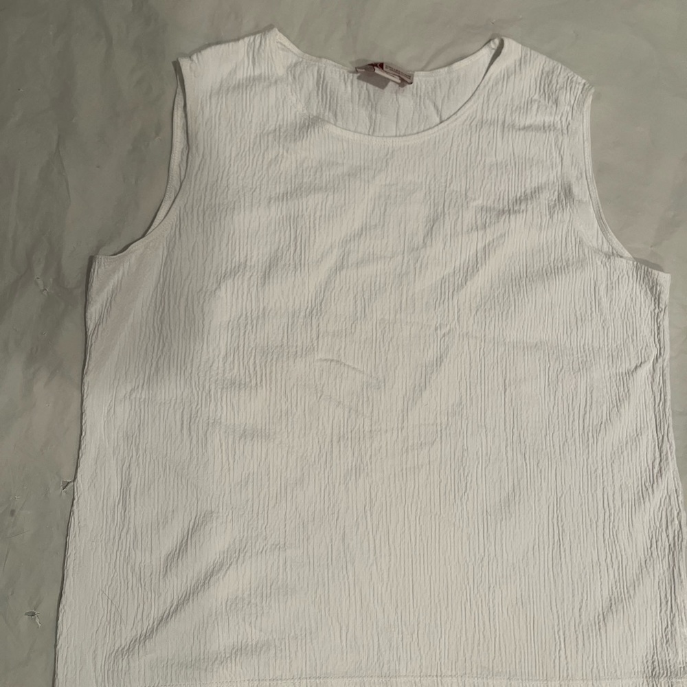 JM Collection White Tank/Shell top. Size large - Picture 8 of 8